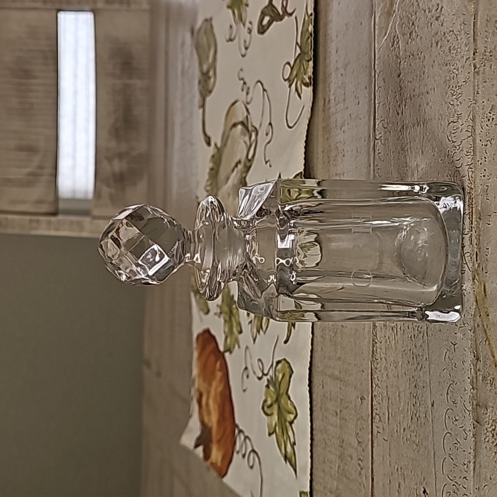 Mid Century CBH vintage crystal cologne or perfume bottle 2" W X 2" D x5.5" H